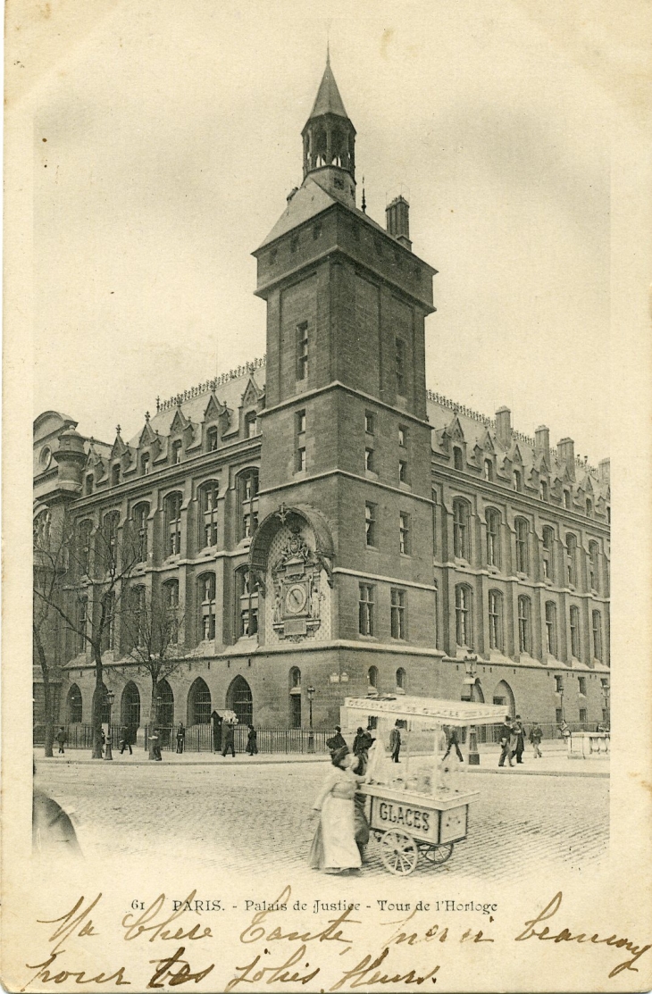 Palais de Justice - Tour de l'Horloge (carte postale de 1905) - Paris 1er Arrondissement