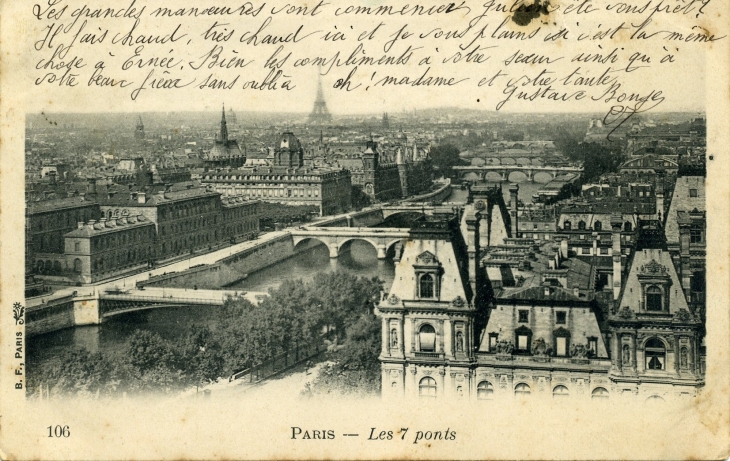 Les 7 ponts (carte postale de 1903) - Paris 3e Arrondissement