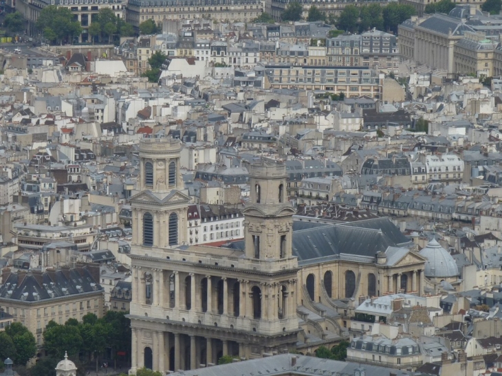 Eglise Saint Sulpice vue de la tour Montparnasse - Paris 6e Arrondissement