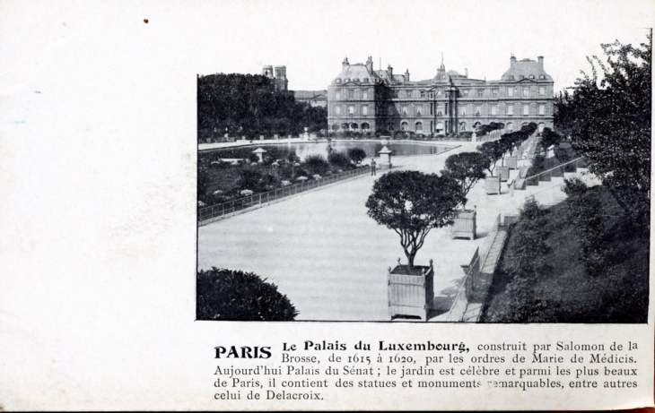 Le Palais du Luxembourg, vers 1910 (carte postale ancienne). - Paris 6e Arrondissement