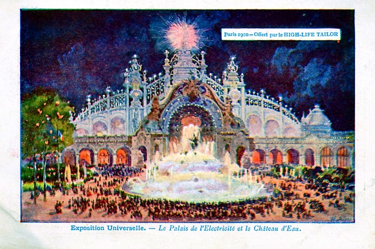 Exposition Universelle - Le Palais de l'Electricité et le Château d'Eau - 1900 (carte postale ancienne). - Paris