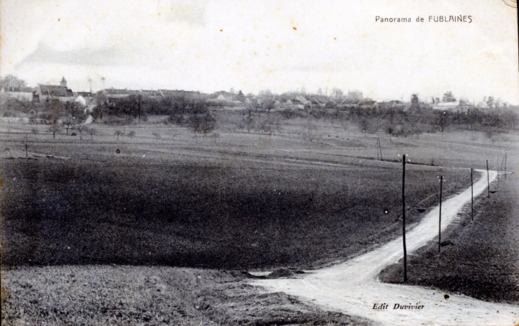 Panorama de Fublaines, vers 1920 (carte postale ancienne).