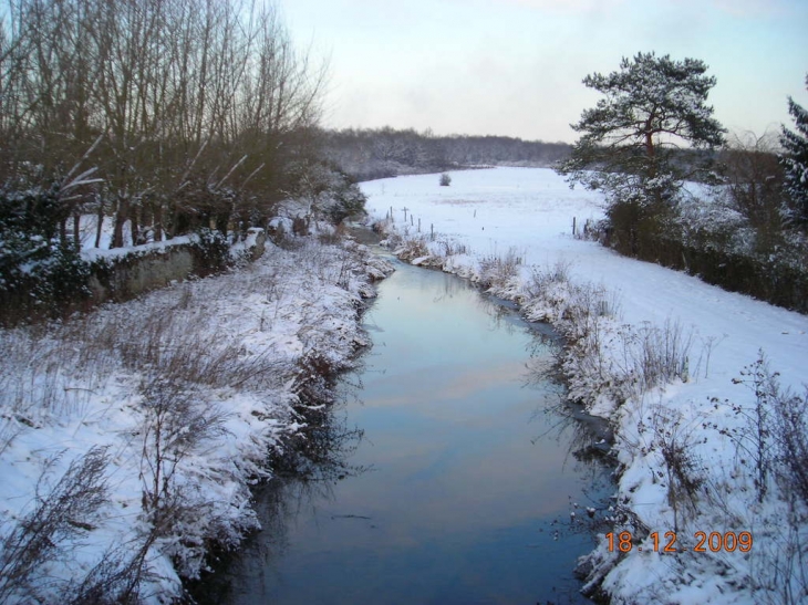 Le Rû d'Ancoeur sous la neige - Saint-Ouen-en-Brie