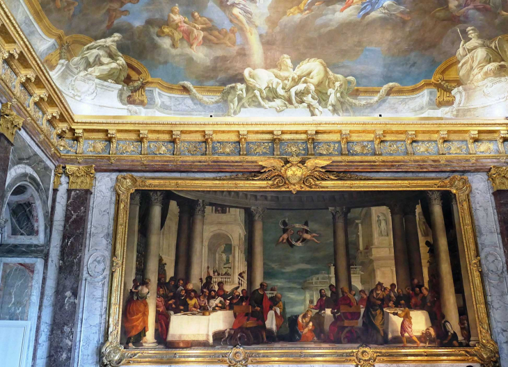 Château de Versailles : grand appartement du Roi salon d'Hercule tableau de Véronèse