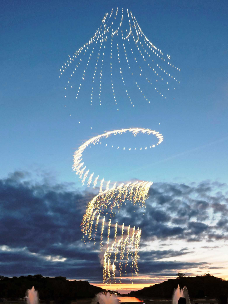 Jardin du château de Versailles : ballet de drones lumineux