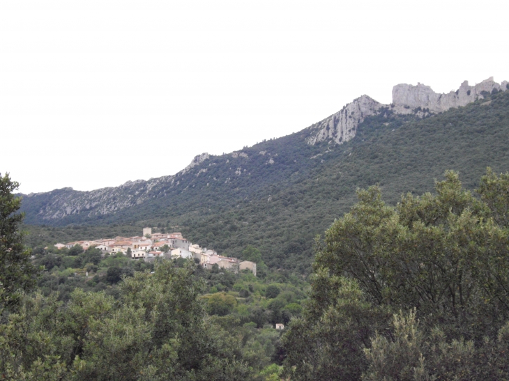 Le village vu des vignes du bas. - Duilhac-sous-Peyrepertuse