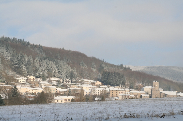 Snowey view of the village - Pradelles-Cabardès