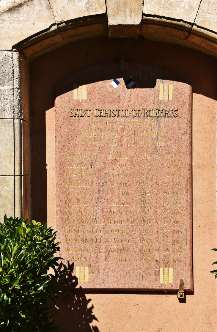 Monument-aux-Morts - Saint-Christol-de-Rodières