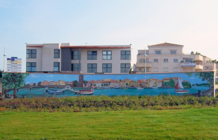 Trompe l'oeil,rond-point à Agde,ici Agde