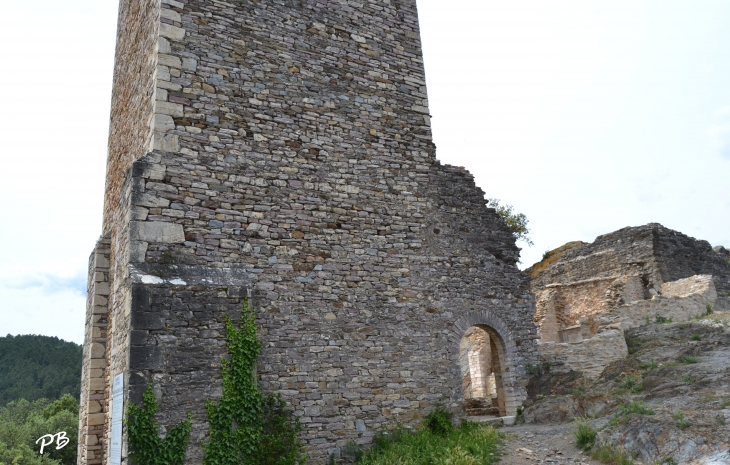 Tour du 11 Em Siècle ancien Donjon du Château transformé en Clocher - Olargues