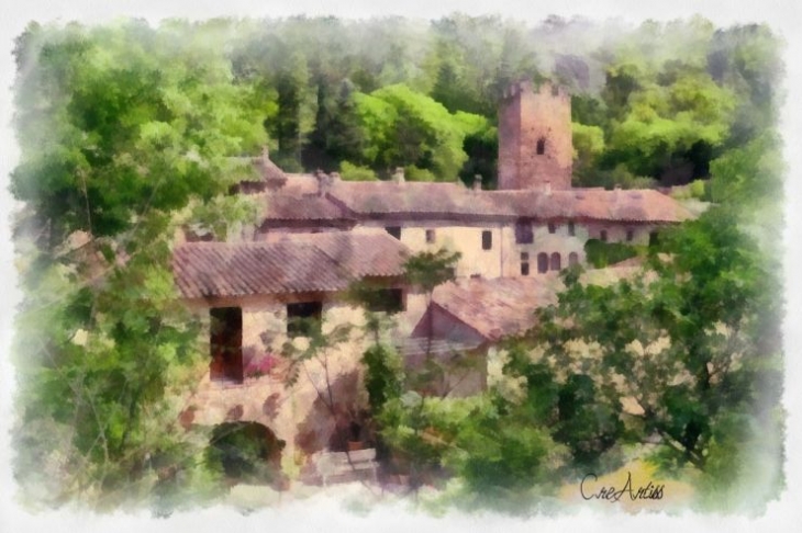 Saint Guilhem le désert, le vieux village - créArtiss - Saint-Guilhem-le-Désert