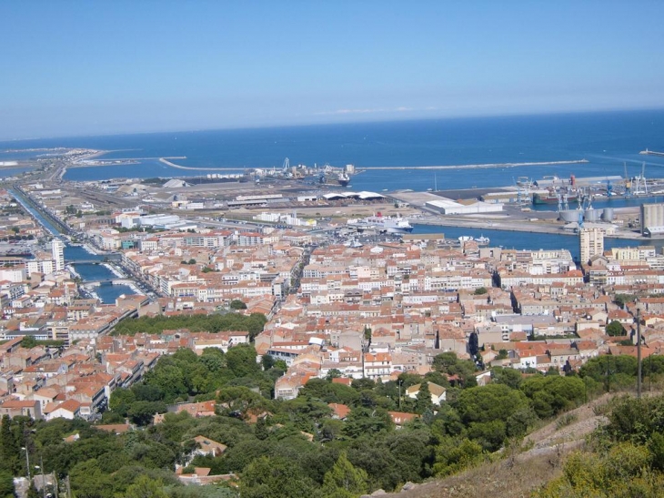 Vue de la ville de SETE du mont Saint Clair - Sète