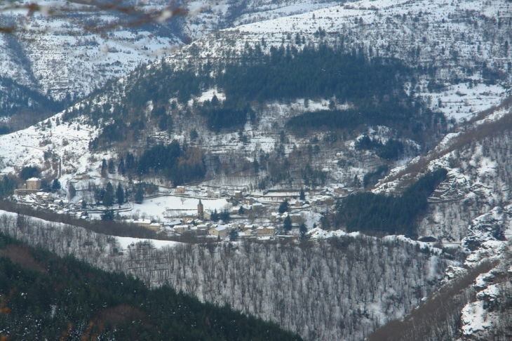 Vébron sous la neige: JM Ausset - Vebron