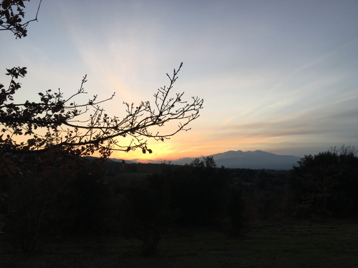 Couché de soleil avec vue sur le mont Canigou - Villelongue-dels-Monts