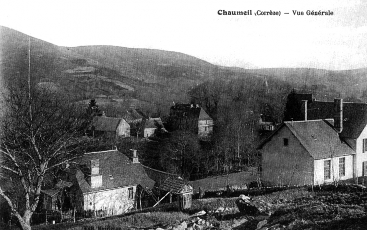 Vue générale, vers 1908 (carte postale ancienne). - Chaumeil