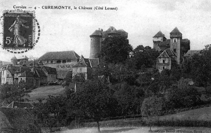 Vers 1907 - Le château, côté levant. (carte postale ancienne). - Curemonte