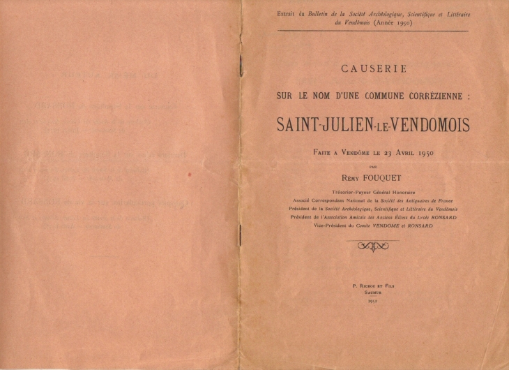 A propos du nom du village - Saint-Julien-le-Vendômois