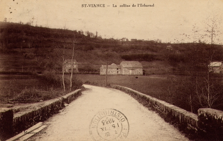 Le Pont Léchamel, vers 1933 (carte postale ancienne). - Saint-Viance