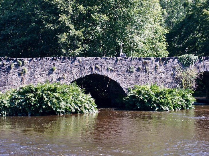 Détail : arches du pont à becs du XIIIe siècle. - Voutezac