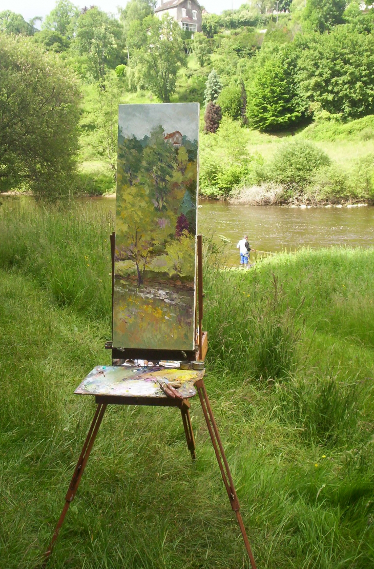 J'ai planté mon chevalet au bord de la Creuse. - Fresselines