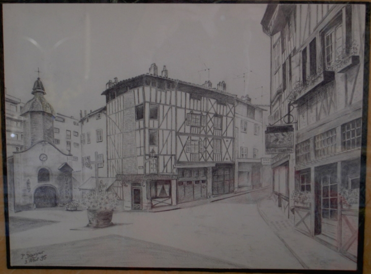 Dessin Place St Aurelien - Limoges