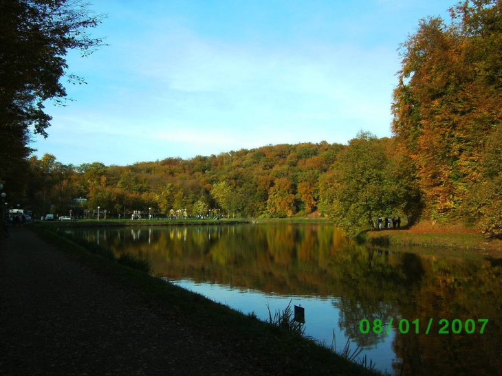 Plan d'eau, vue de l'ancienne voie férrée - Briey