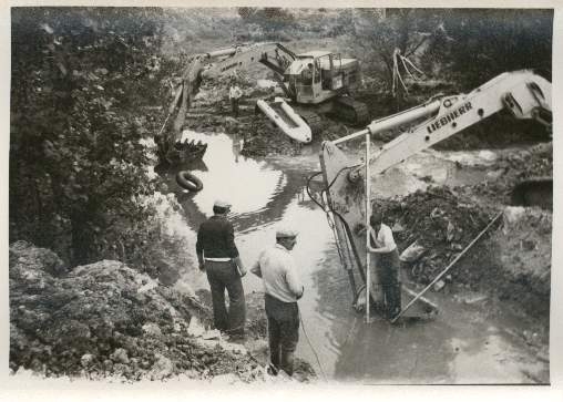 Pose d'une canalisation dans l' Yron - Jarny