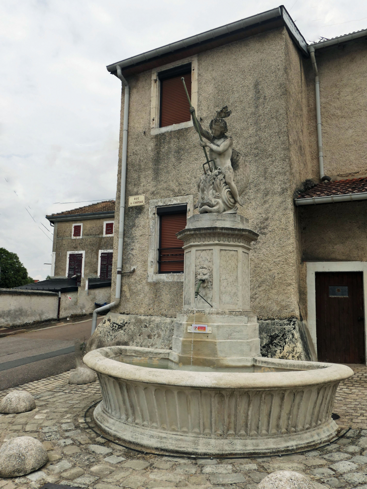 La fontaine dans le village - Chalaines