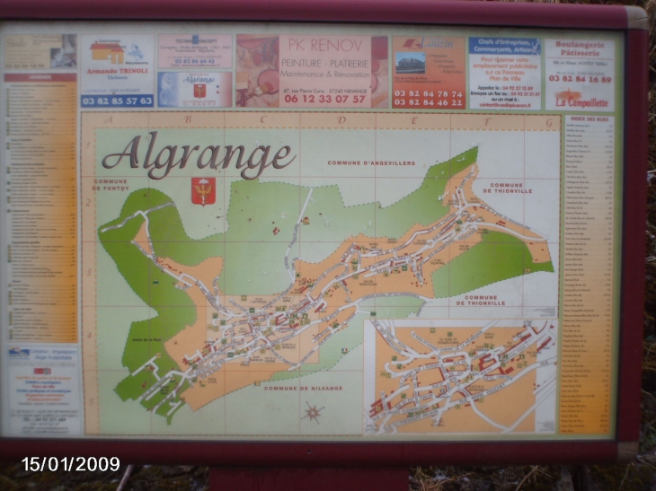 Plan de la ville - Algrange