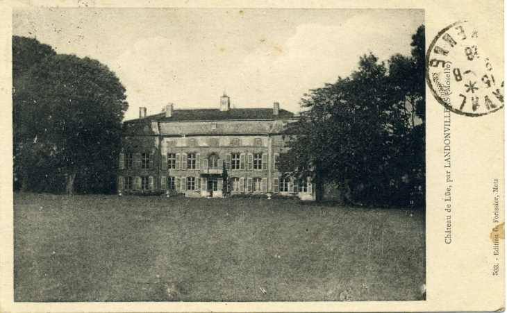 Château de Lüe, par Landonvillers (carte postale de 1926) - Courcelles-Chaussy