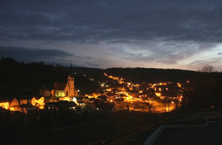 Vue de nuit du nouveau lotissement - Troisfontaines