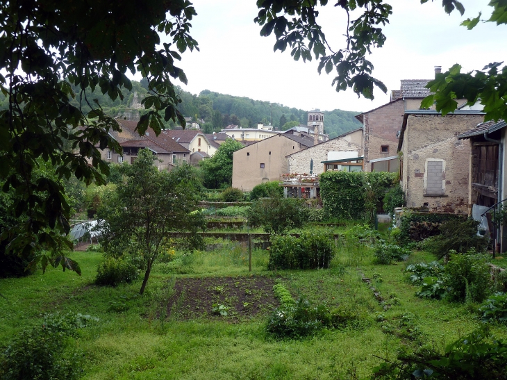 Vue sur le village et ses jardins - Fontenoy-le-Château