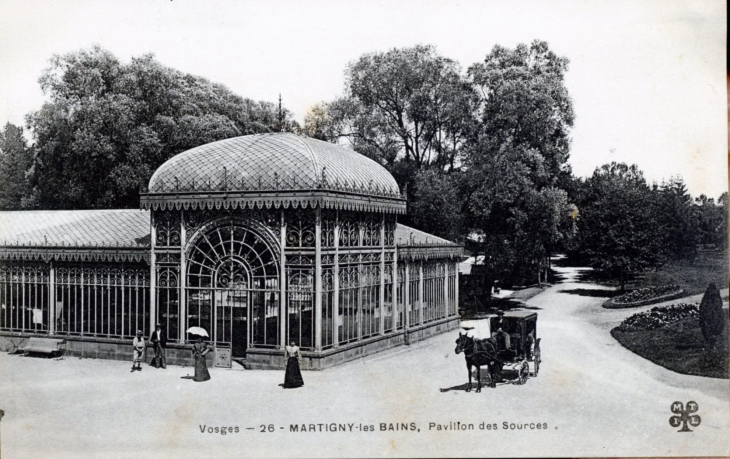 Pavillon des Sources, vers 1920  (carte postale ancienne). - Martigny-les-Bains