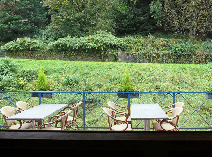 Le parc Napoléon vu du wagon restaurant - Plombières-les-Bains