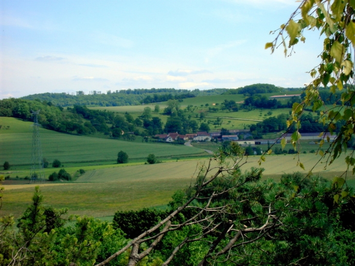 Une vue du village depuis Ubexy - Varmonzey