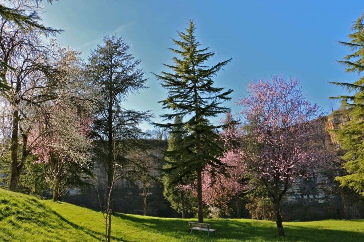 Les jardins de l'église Sainte Fauste. - Bozouls