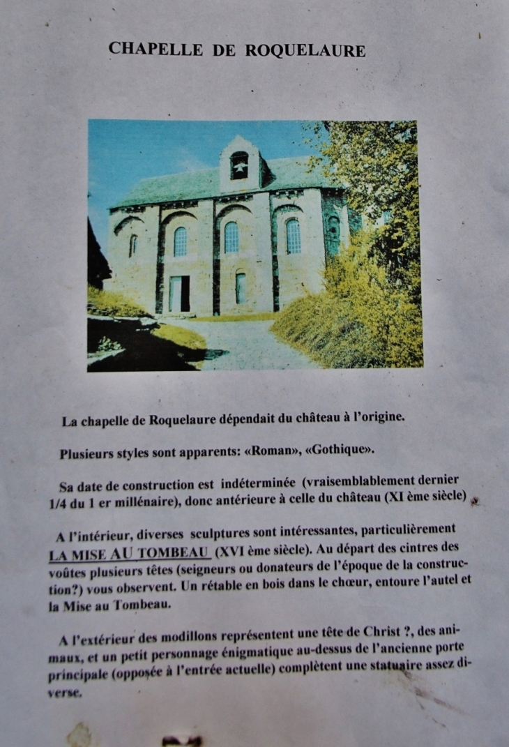 Chapelle de Roquelaure - Lassouts