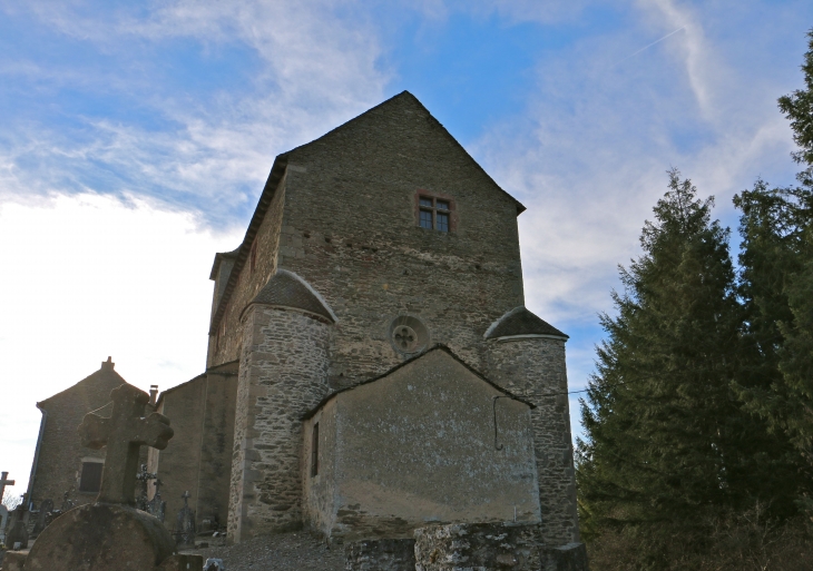 Facade-est-de-l-eglise-saint-georges de camboulas - Pont-de-Salars