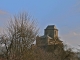 Le clocher de l'église fortifiée d'Inières ou Notre Dame de la Nativité.