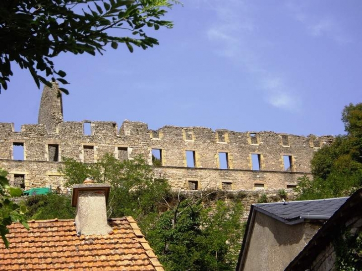 Les ruines du château Le 1er Janvier 2016 les communes   Buzeins, Lapanouse, Lavernhe, Recoules-Prévinquières et Sévérac-le-Château  ont fusionné  pour former la nouvelle commune Sévérac-d'Aveyron .