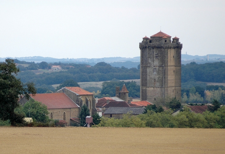 Point de vue sur le village de Bassoues et son donjon du XIVe