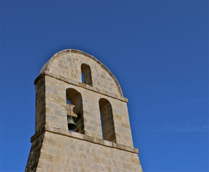 Le clocher mur de l'église de Rouillac - Gimbrède