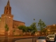 Place de l'église  monument aux morts après l'orage