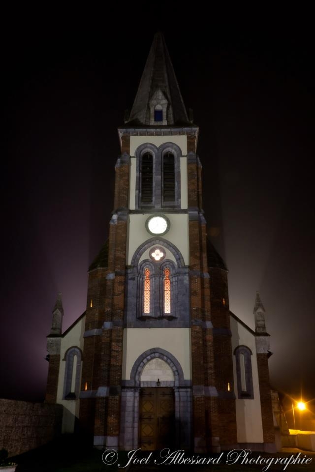 Eglise de Lanne de nuit