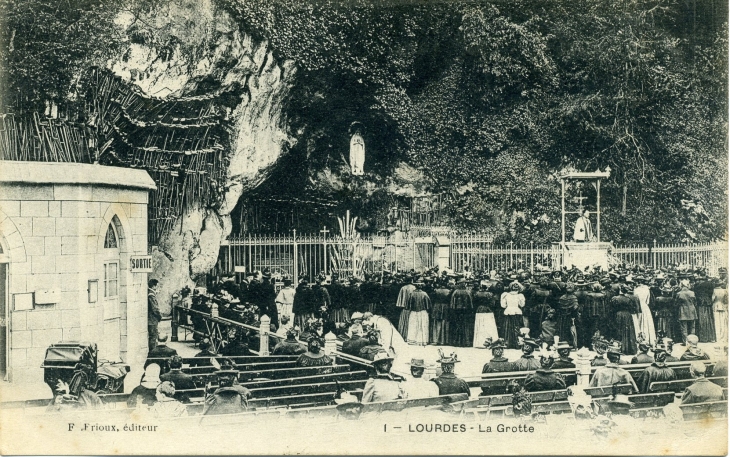 La grotte (carte postale de 1905) - Lourdes