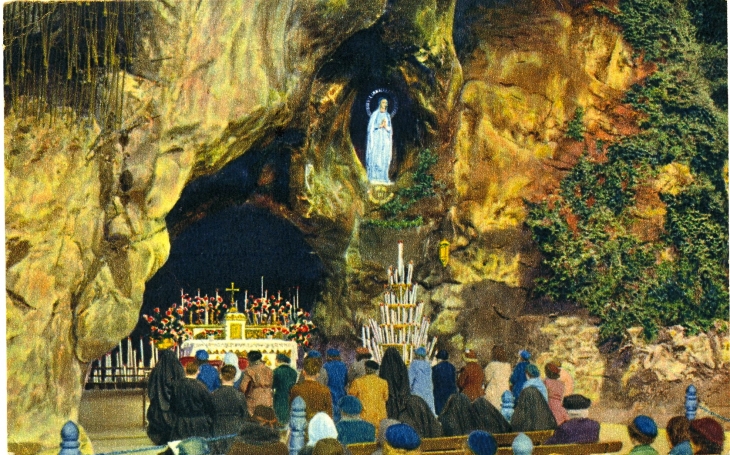 La Grotte Miraculeuse (carte postale de 1950) - Lourdes