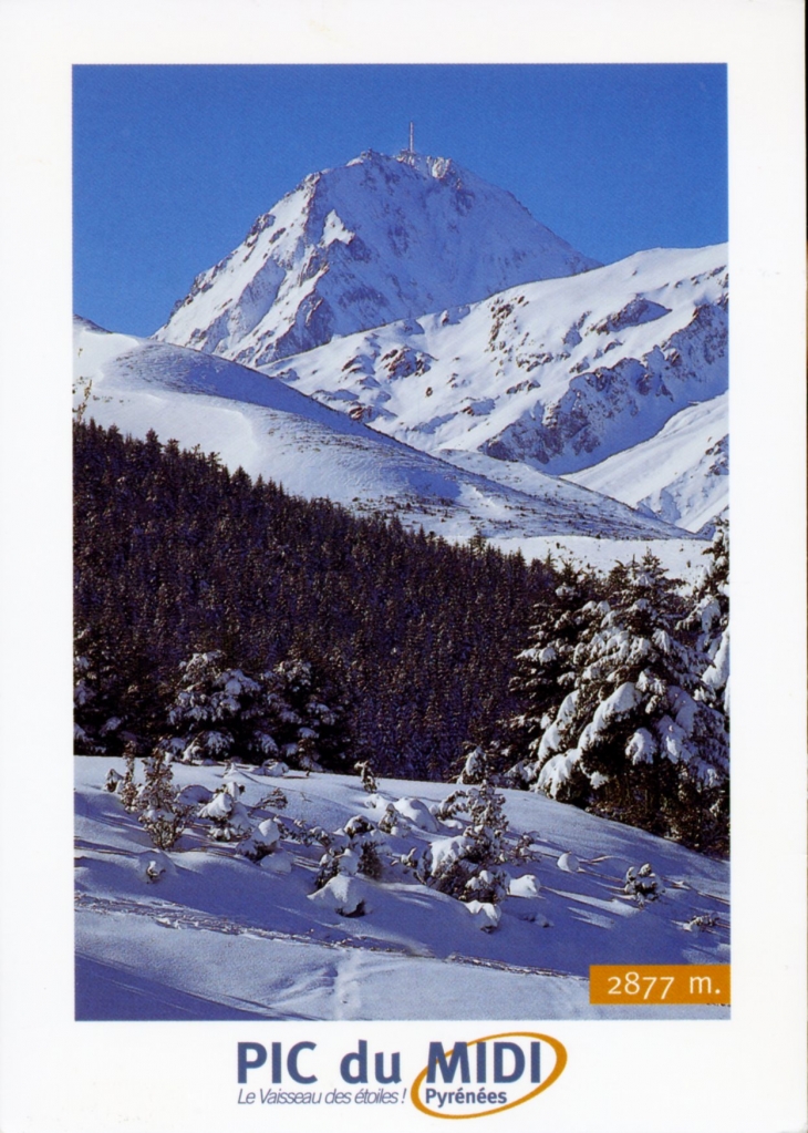 Le Pic du Midi depuis Payolle en Vallée de Campan (carte postale). - Sers