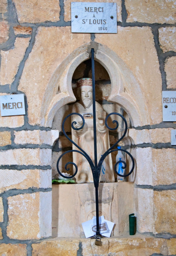 Eglise Saint Louis : La Statue de Saint Louis. - Montcabrier