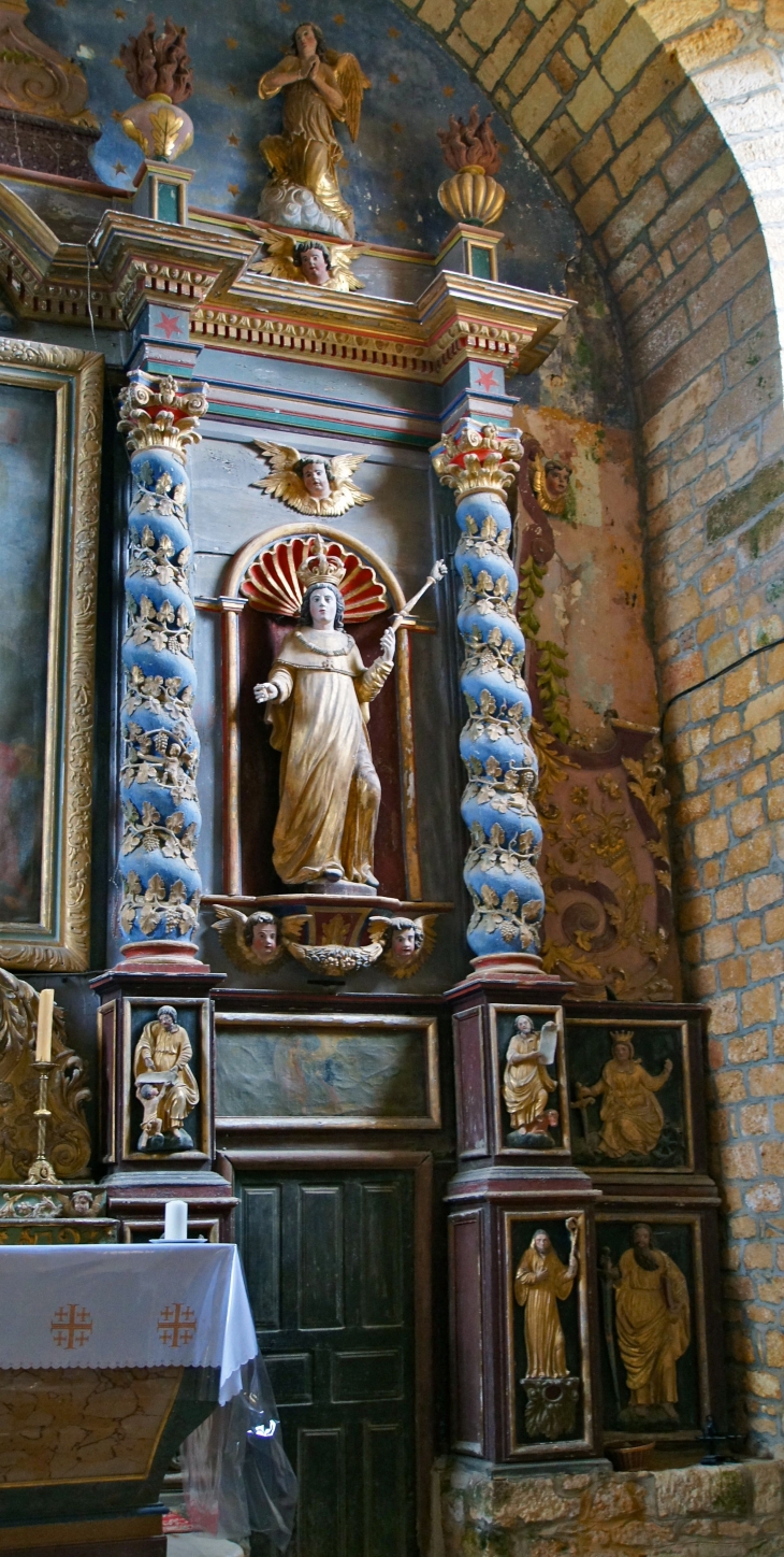 Détail du retable de l'église Saint Louis. - Montcabrier