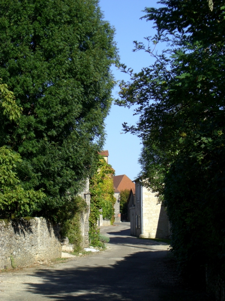 Vue sur la place de sur la rue de la croix du Sol - Reilhaguet